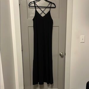H&M Black Midi Dress with Spaghetti Straps